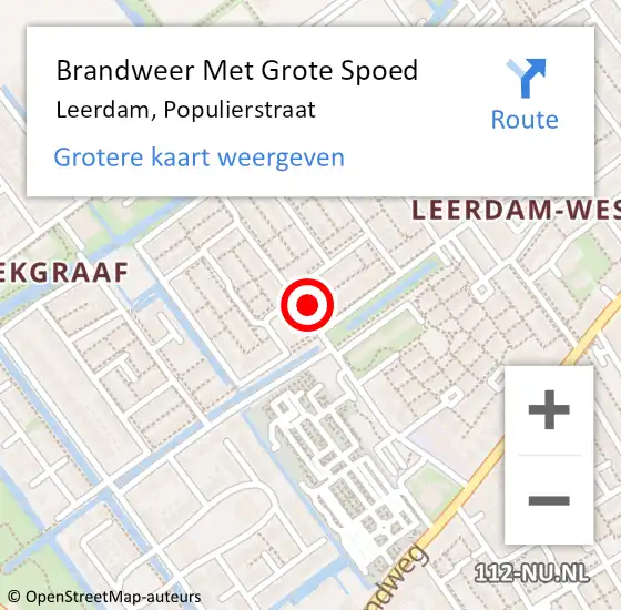 Locatie op kaart van de 112 melding: Brandweer Met Grote Spoed Naar Leerdam, Populierstraat op 10 maart 2024 01:30