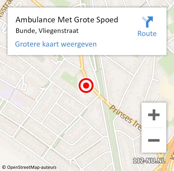 Locatie op kaart van de 112 melding: Ambulance Met Grote Spoed Naar Bunde, Vliegenstraat op 28 september 2014 16:51