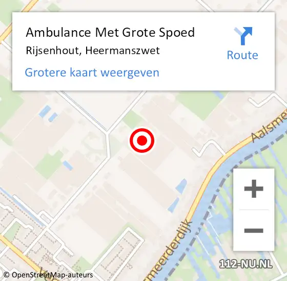 Locatie op kaart van de 112 melding: Ambulance Met Grote Spoed Naar Rijsenhout, Heermanszwet op 10 maart 2024 03:56