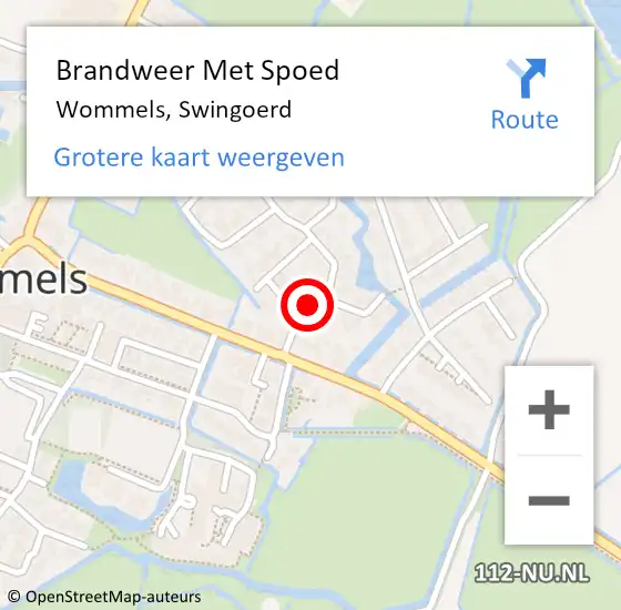 Locatie op kaart van de 112 melding: Brandweer Met Spoed Naar Wommels, Swingoerd op 28 september 2014 16:57