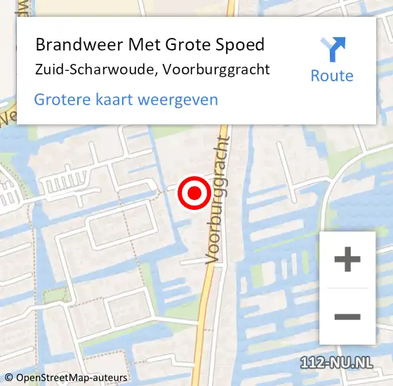 Locatie op kaart van de 112 melding: Brandweer Met Grote Spoed Naar Zuid-Scharwoude, Voorburggracht op 10 maart 2024 06:25