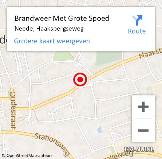 Locatie op kaart van de 112 melding: Brandweer Met Grote Spoed Naar Neede, Haaksbergseweg op 10 maart 2024 07:28