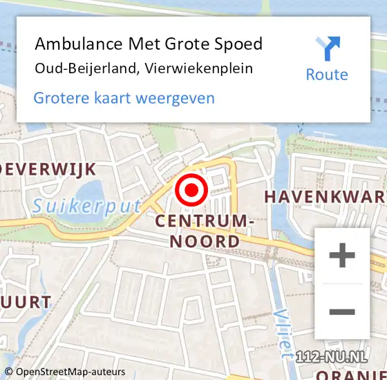 Locatie op kaart van de 112 melding: Ambulance Met Grote Spoed Naar Oud-Beijerland, Vierwiekenplein op 10 maart 2024 08:28
