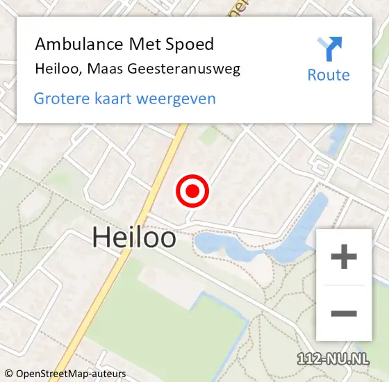 Locatie op kaart van de 112 melding: Ambulance Met Spoed Naar Heiloo, Maas Geesteranusweg op 10 maart 2024 08:46