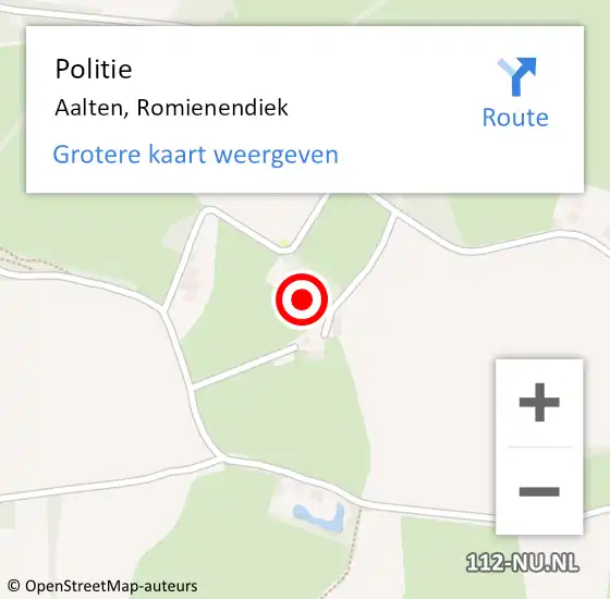 Locatie op kaart van de 112 melding: Politie Aalten, Romienendiek op 10 maart 2024 09:24