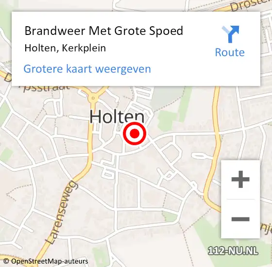 Locatie op kaart van de 112 melding: Brandweer Met Grote Spoed Naar Holten, Kerkplein op 10 maart 2024 09:28