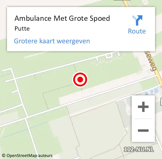 Locatie op kaart van de 112 melding: Ambulance Met Grote Spoed Naar Putte op 10 maart 2024 09:58