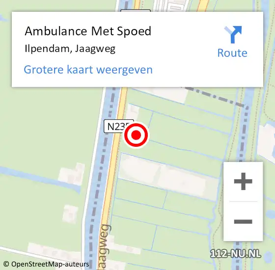 Locatie op kaart van de 112 melding: Ambulance Met Spoed Naar Ilpendam, Jaagweg op 10 maart 2024 10:35