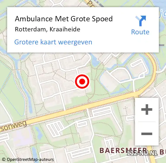 Locatie op kaart van de 112 melding: Ambulance Met Grote Spoed Naar Rotterdam, Kraaiheide op 10 maart 2024 11:02