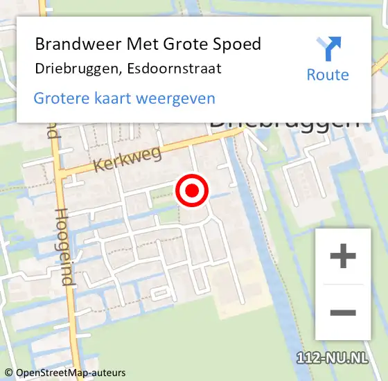 Locatie op kaart van de 112 melding: Brandweer Met Grote Spoed Naar Driebruggen, Esdoornstraat op 15 oktober 2013 23:38