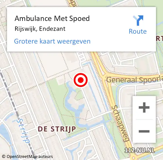 Locatie op kaart van de 112 melding: Ambulance Met Spoed Naar Rijswijk, Endezant op 10 maart 2024 13:34