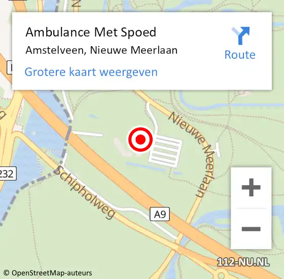 Locatie op kaart van de 112 melding: Ambulance Met Spoed Naar Amstelveen, Nieuwe Meerlaan op 10 maart 2024 13:58