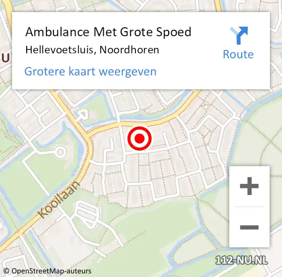 Locatie op kaart van de 112 melding: Ambulance Met Grote Spoed Naar Hellevoetsluis, Noordhoren op 10 maart 2024 14:34