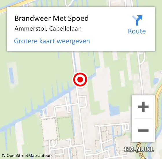 Locatie op kaart van de 112 melding: Brandweer Met Spoed Naar Ammerstol, Capellelaan op 10 maart 2024 14:55