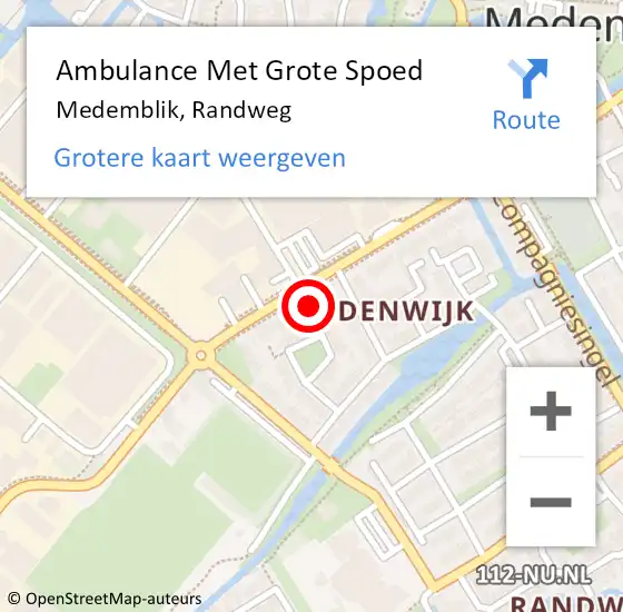 Locatie op kaart van de 112 melding: Ambulance Met Grote Spoed Naar Medemblik, Randweg op 10 maart 2024 15:08