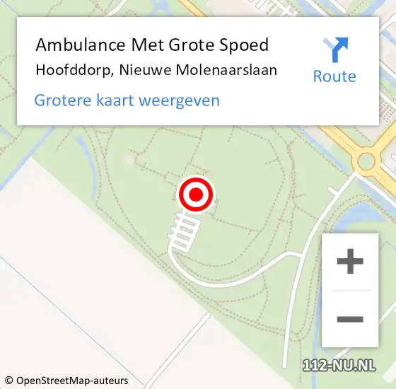 Locatie op kaart van de 112 melding: Ambulance Met Grote Spoed Naar Hoofddorp, Nieuwe Molenaarslaan op 10 maart 2024 15:34