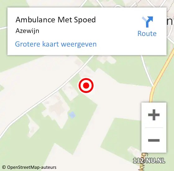 Locatie op kaart van de 112 melding: Ambulance Met Spoed Naar Azewijn op 10 maart 2024 15:50