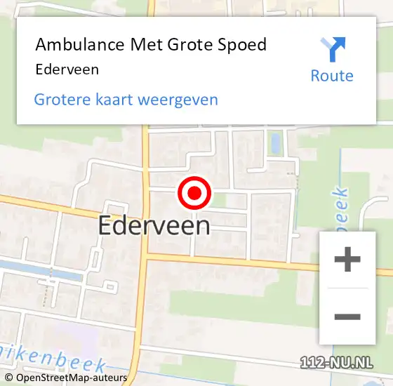 Locatie op kaart van de 112 melding: Ambulance Met Grote Spoed Naar Ederveen op 10 maart 2024 16:04