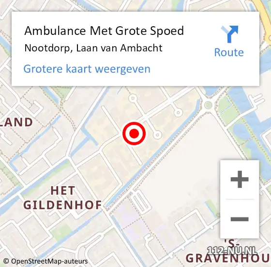 Locatie op kaart van de 112 melding: Ambulance Met Grote Spoed Naar Nootdorp, Laan van Ambacht op 10 maart 2024 16:41