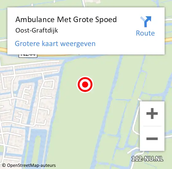 Locatie op kaart van de 112 melding: Ambulance Met Grote Spoed Naar Oost-Graftdijk op 10 maart 2024 16:47