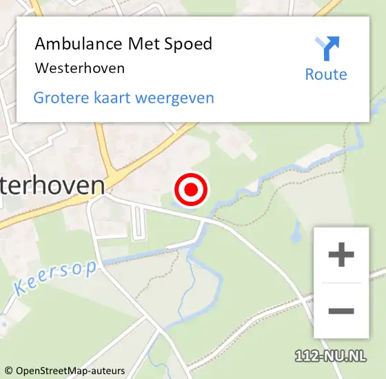 Locatie op kaart van de 112 melding: Ambulance Met Spoed Naar Westerhoven op 10 maart 2024 16:54