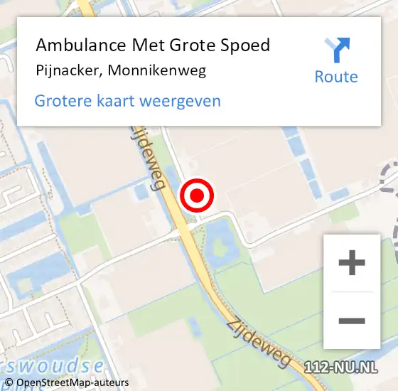 Locatie op kaart van de 112 melding: Ambulance Met Grote Spoed Naar Pijnacker, Monnikenweg op 10 maart 2024 17:06
