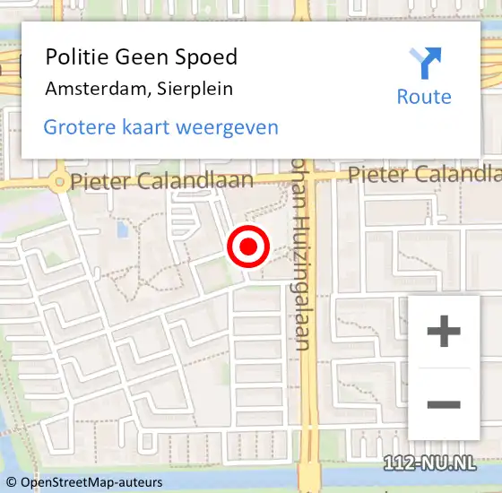 Locatie op kaart van de 112 melding: Politie Geen Spoed Naar Amsterdam, Sierplein op 10 maart 2024 17:10