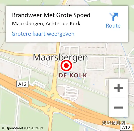 Locatie op kaart van de 112 melding: Brandweer Met Grote Spoed Naar Maarsbergen, Achter de Kerk op 10 maart 2024 17:20