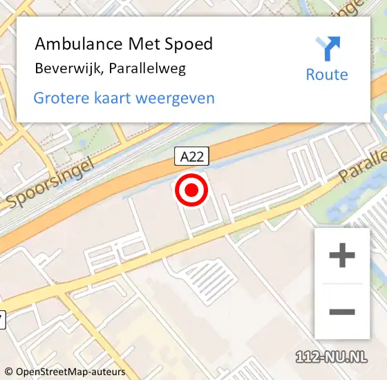 Locatie op kaart van de 112 melding: Ambulance Met Spoed Naar Beverwijk, Parallelweg op 10 maart 2024 17:32