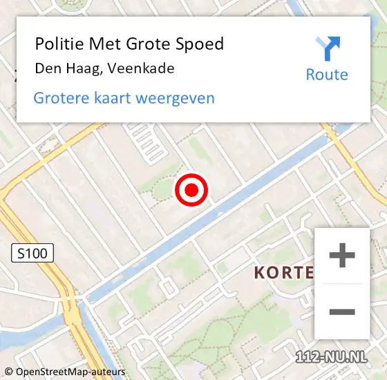 Locatie op kaart van de 112 melding: Politie Met Grote Spoed Naar Den Haag, Veenkade op 10 maart 2024 18:21