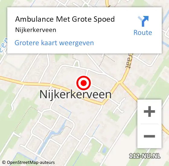 Locatie op kaart van de 112 melding: Ambulance Met Grote Spoed Naar Nijkerkerveen op 10 maart 2024 18:23