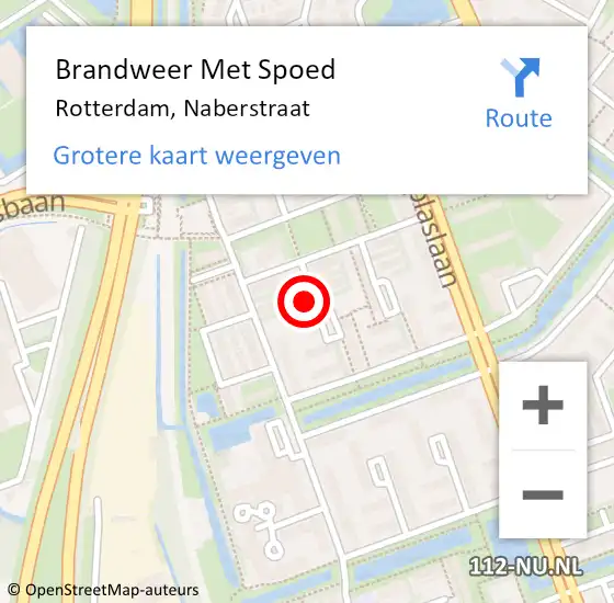 Locatie op kaart van de 112 melding: Brandweer Met Spoed Naar Rotterdam, Naberstraat op 10 maart 2024 19:13