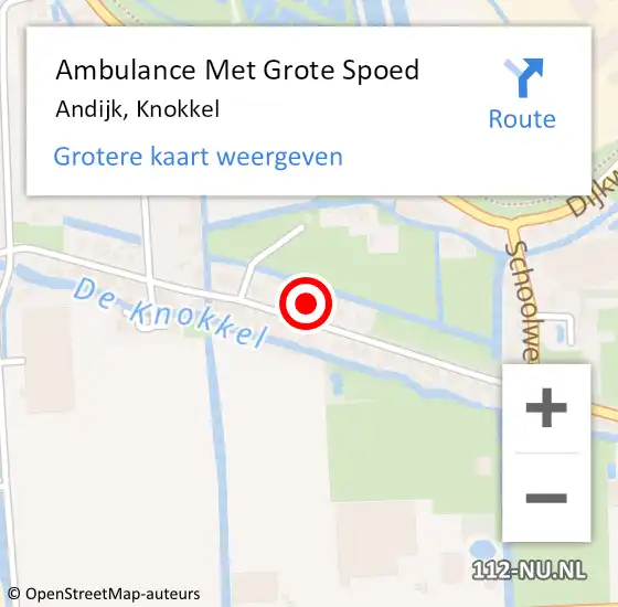 Locatie op kaart van de 112 melding: Ambulance Met Grote Spoed Naar Andijk, Knokkel op 10 maart 2024 19:30