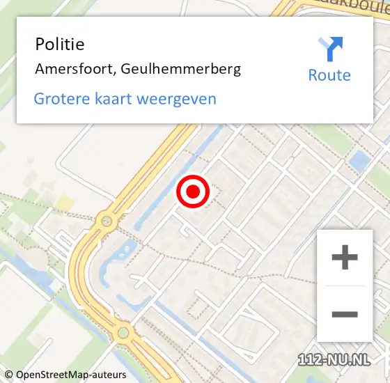 Locatie op kaart van de 112 melding: Politie Amersfoort, Geulhemmerberg op 10 maart 2024 19:52