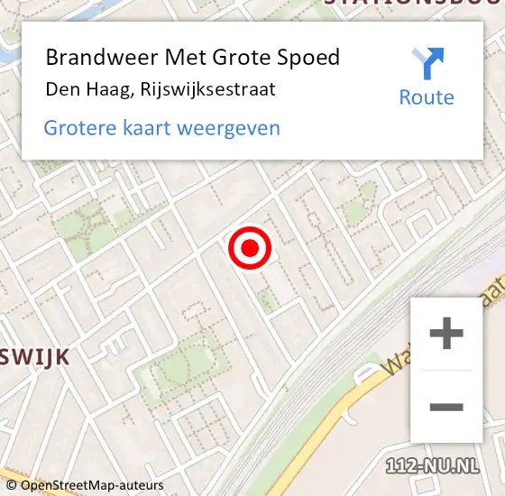 Locatie op kaart van de 112 melding: Brandweer Met Grote Spoed Naar Den Haag, Rijswijksestraat op 10 maart 2024 20:05