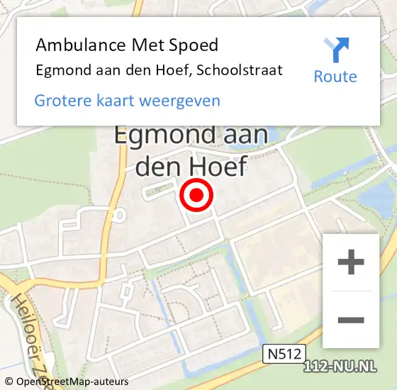 Locatie op kaart van de 112 melding: Ambulance Met Spoed Naar Egmond aan den Hoef, Schoolstraat op 10 maart 2024 20:21