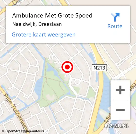 Locatie op kaart van de 112 melding: Ambulance Met Grote Spoed Naar Naaldwijk, Dreeslaan op 10 maart 2024 21:25