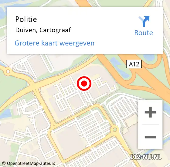 Locatie op kaart van de 112 melding: Politie Duiven, Cartograaf op 10 maart 2024 22:32