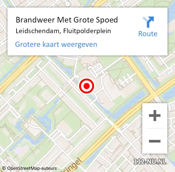 Locatie op kaart van de 112 melding: Brandweer Met Grote Spoed Naar Leidschendam, Fluitpolderplein op 10 maart 2024 23:47