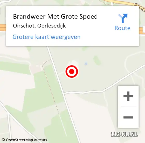 Locatie op kaart van de 112 melding: Brandweer Met Grote Spoed Naar Oirschot, Oerlesedijk op 11 maart 2024 00:14