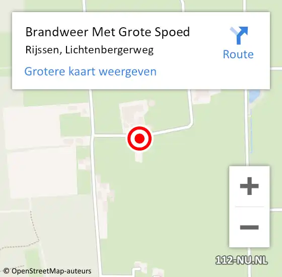 Locatie op kaart van de 112 melding: Brandweer Met Grote Spoed Naar Rijssen, Lichtenbergerweg op 11 maart 2024 01:28