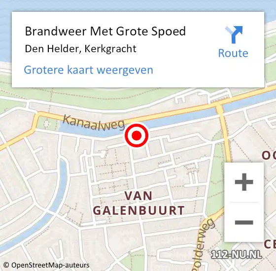 Locatie op kaart van de 112 melding: Brandweer Met Grote Spoed Naar Den Helder, Kerkgracht op 11 maart 2024 03:13