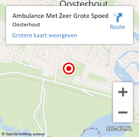 Locatie op kaart van de 112 melding: Ambulance Met Zeer Grote Spoed Naar Oosterhout op 11 maart 2024 05:44