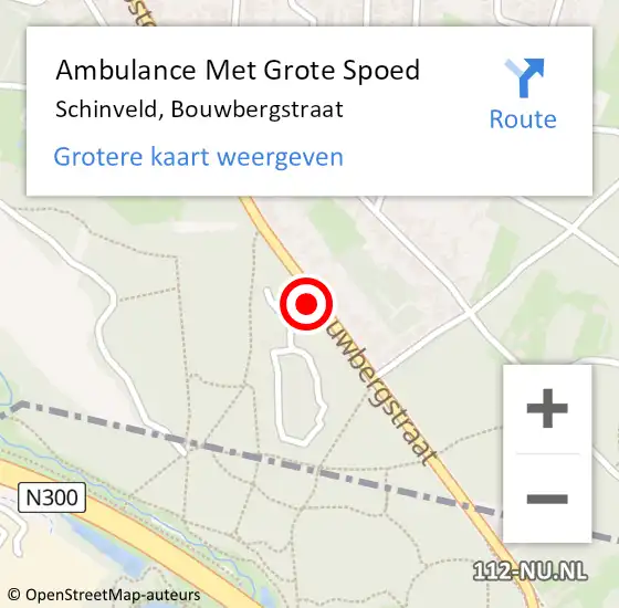 Locatie op kaart van de 112 melding: Ambulance Met Grote Spoed Naar Schinveld, Bouwbergstraat op 28 september 2014 19:01