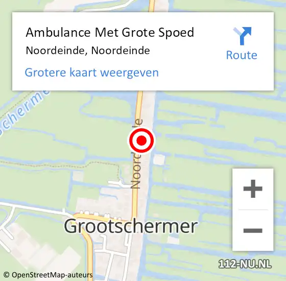 Locatie op kaart van de 112 melding: Ambulance Met Grote Spoed Naar Noordeinde, Noordeinde op 11 maart 2024 08:11