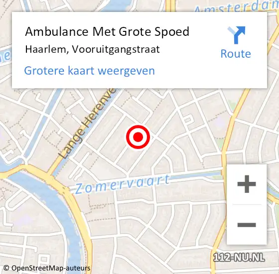 Locatie op kaart van de 112 melding: Ambulance Met Grote Spoed Naar Haarlem, Vooruitgangstraat op 11 maart 2024 08:18