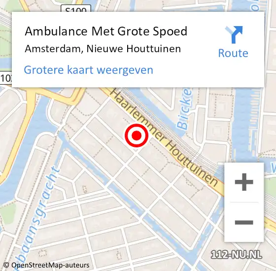 Locatie op kaart van de 112 melding: Ambulance Met Grote Spoed Naar Amsterdam, Nieuwe Houttuinen op 11 maart 2024 08:21