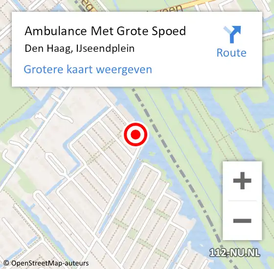 Locatie op kaart van de 112 melding: Ambulance Met Grote Spoed Naar Den Haag, IJseendplein op 11 maart 2024 08:33