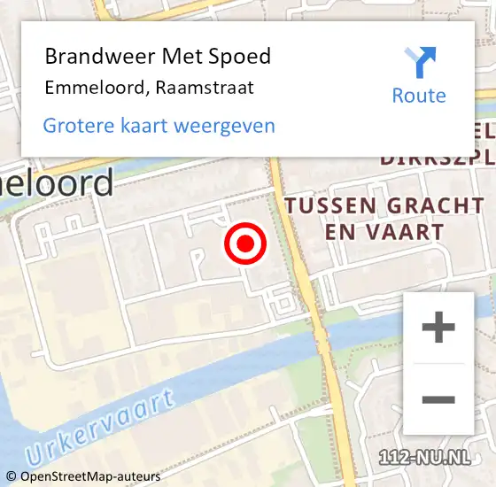 Locatie op kaart van de 112 melding: Brandweer Met Spoed Naar Emmeloord, Raamstraat op 11 maart 2024 08:38