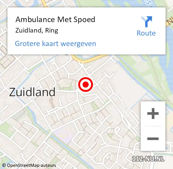 Locatie op kaart van de 112 melding: Ambulance Met Spoed Naar Zuidland, Ring op 11 maart 2024 08:43